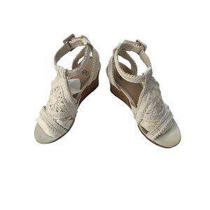 Crochet Wedge Sandals With Ankle Strap By Impo